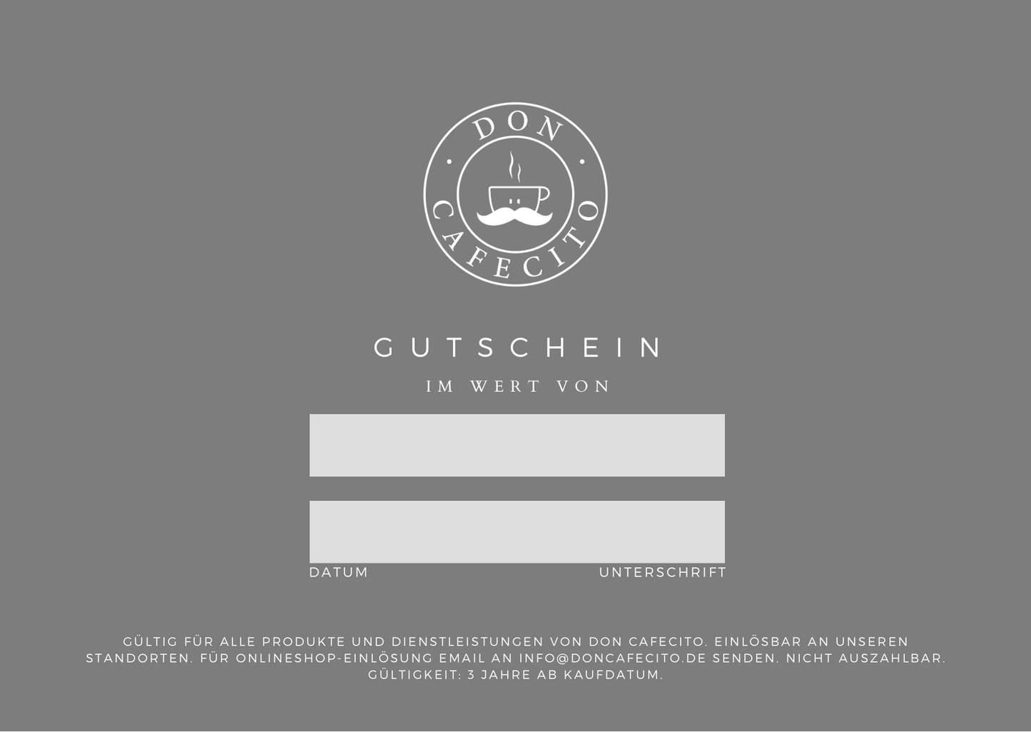 DON CAFECITO - GUTSCHEIN