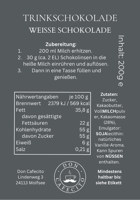 DON CAFECITO TRINKSCHOKOLADE - WEIß (200g)